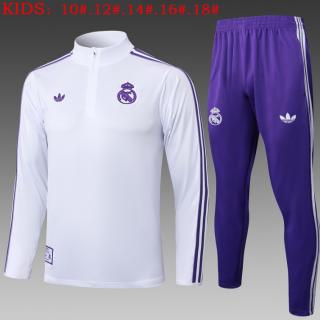 Chándal Real Madrid 2025/26 ( Retro White Half zipper) - NIÑOS